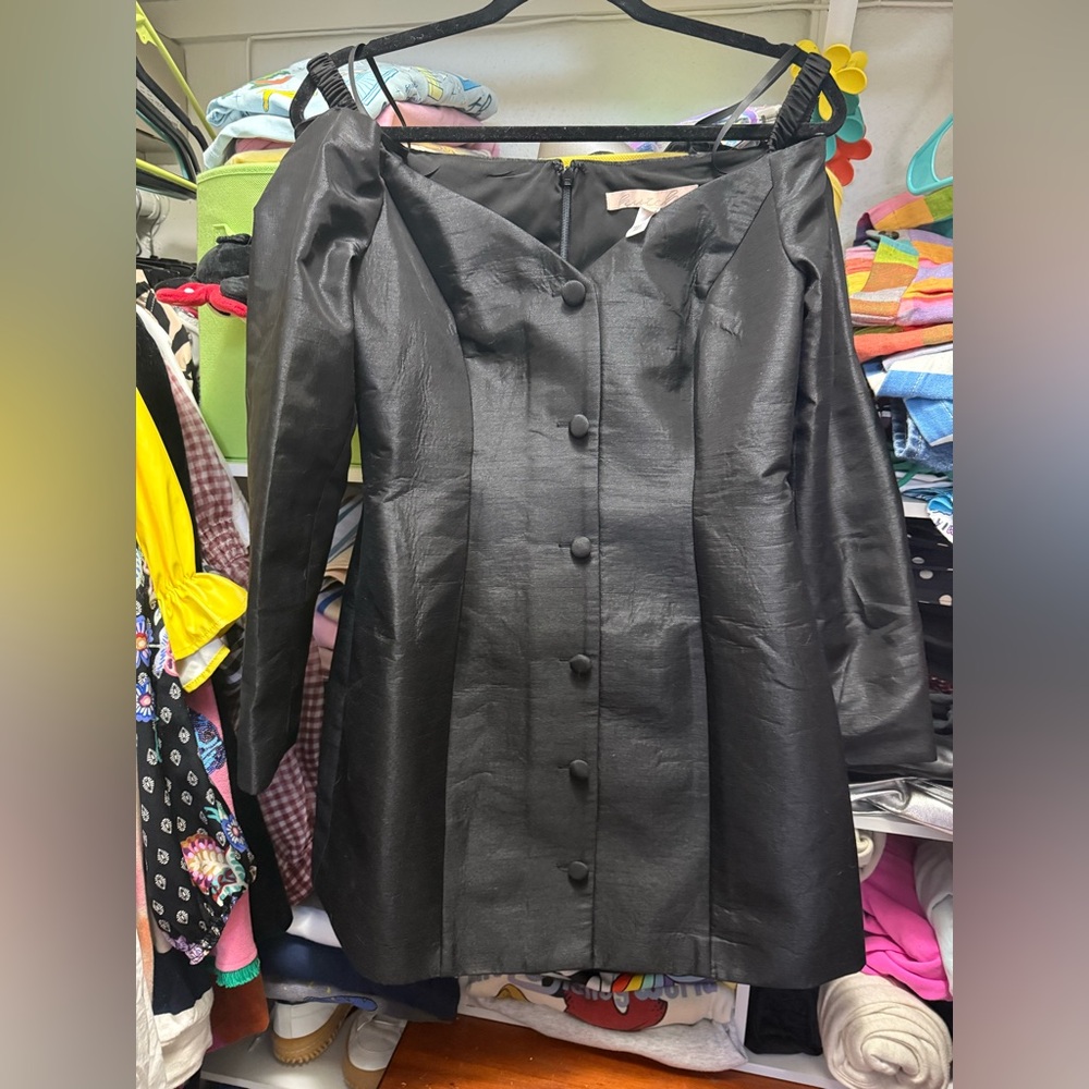 Hutch Black Off the Shoulder Mini Dress